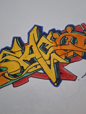 Graffiti colour sketch artwork on thick paper new