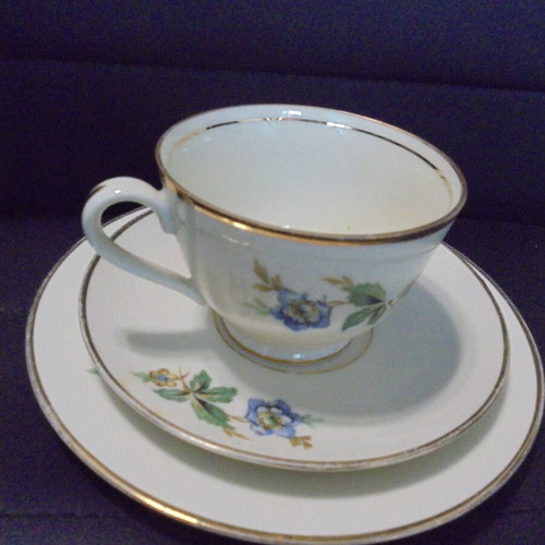 Napoli Dekoreret I Danmark porcelain set used, cup with two saucers