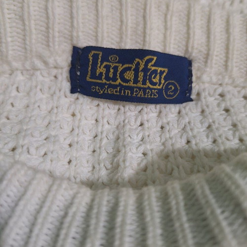 Lucifair women's three-color knitted sweater with stripes like new