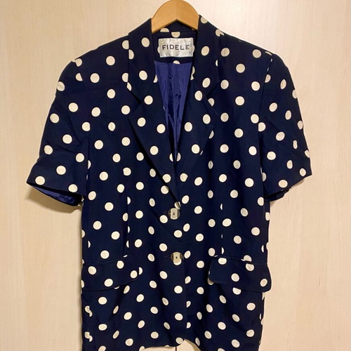 Fidele Blue Polka Dot Jacket Like New, Size L