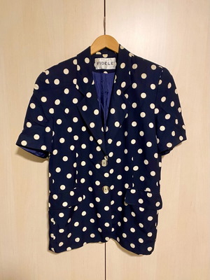 Fidele Blue Polka Dot Jacket Like New, Size L