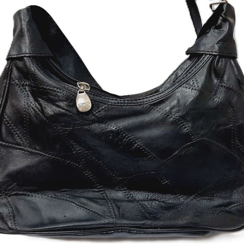 Vintage leather crossbody bag like new, soft natural leather, black