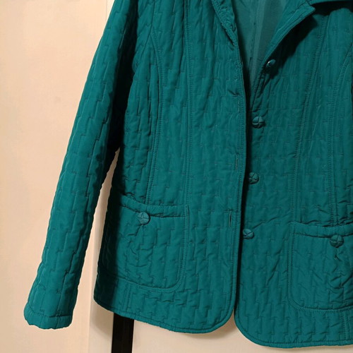 Quilted women's jacket like new, intense petrol color