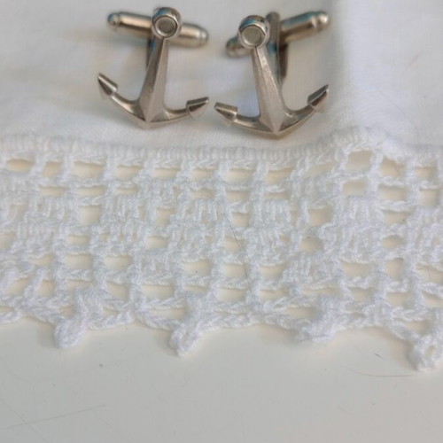 Cufflinks anchor shaped silver color like new