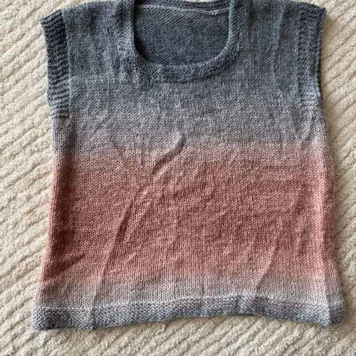 Handmade knit crop top like new, size S-M, gray and pink