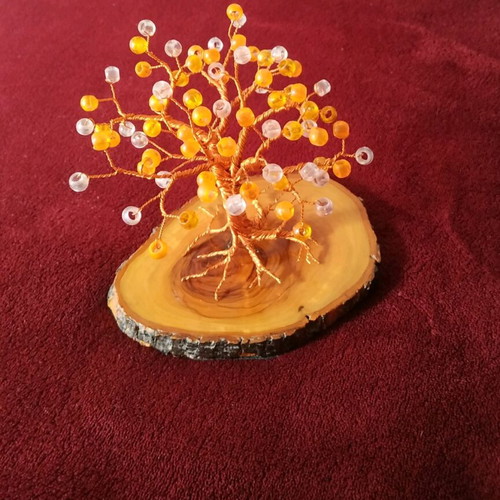 Tree used, wire and beads with base