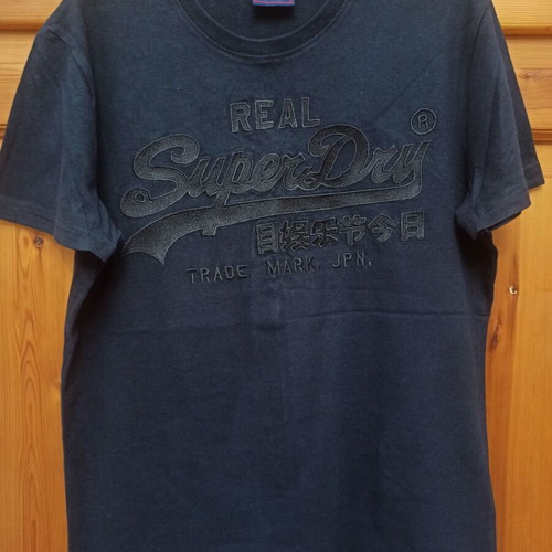 Superdry T-shirt new, black, size M with embroidered print