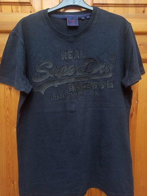 Superdry T-shirt καινούργιο, μαύρο, μέγεθος M με κέντημα στάμπα