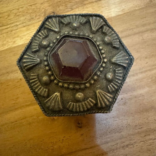 Vintage storage box used with embossed designs