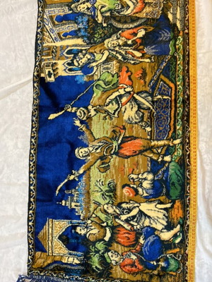 Velvet Wall Tapestry Oriental Dance 1960-1970 with Tassels