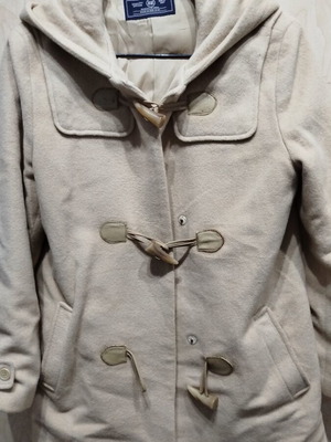 Montgomery beige coat with hood like new, small-medium