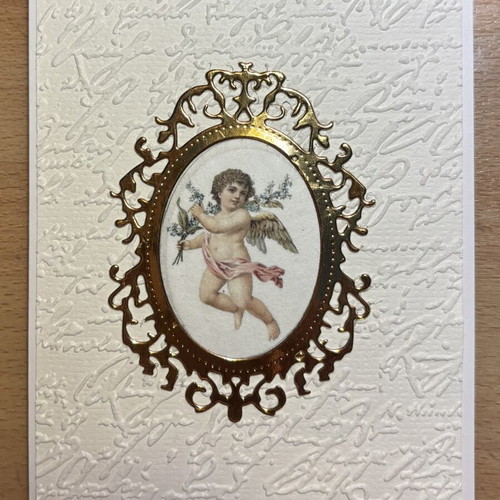 Handmade Christmas greeting card with embossed envelope