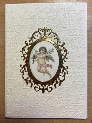 Handmade Christmas greeting card with embossed envelope
