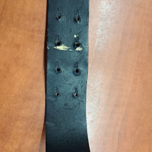 Just Cavalli belt used, black leather with silver buckle and embroidery