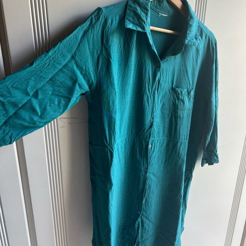 Shirt dress petrol used with wide fit size M