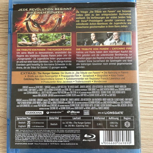 The Hunger Games Double Feature Blu-Ray like new with English subtitles