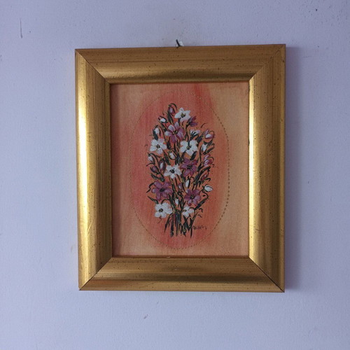 Painting used 28x25 cm signed in frame