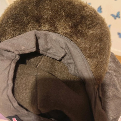 Fullah Sugah brown winter hat with fur used size L