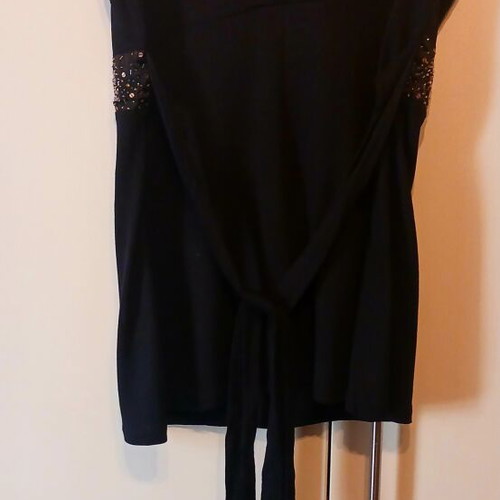 In Wear top black with embroidered sequins like new, size L