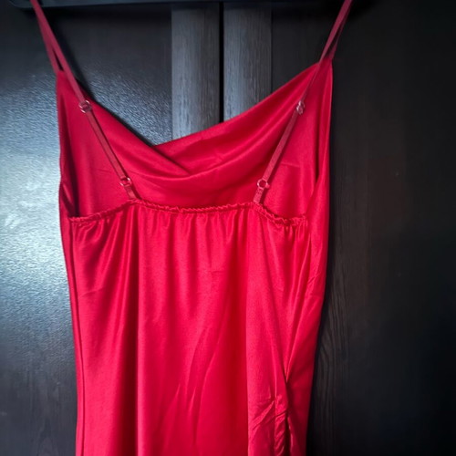 Satin dress asymmetrical red like new