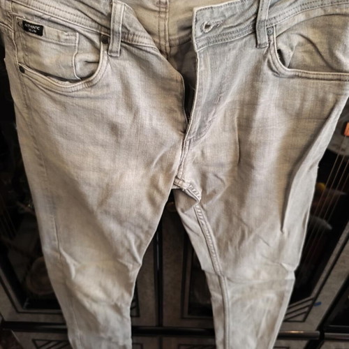 Livergy men's grey slim fit jeans used, large