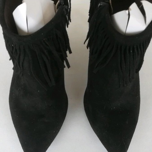 Women's suede ankle boots used, size 39, black