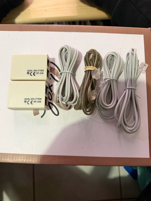 Telephone cable and ADSL splitter like new, all unused