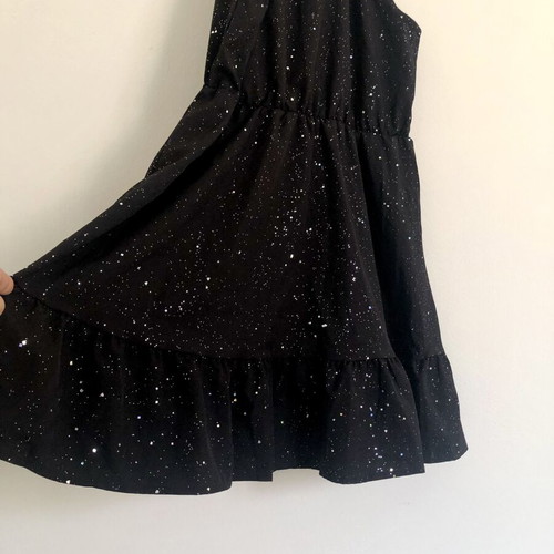 Black halter dress with glitter, size M, new
