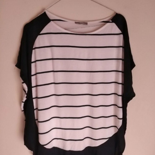 Zara women's striped blouse dark blue and white like new