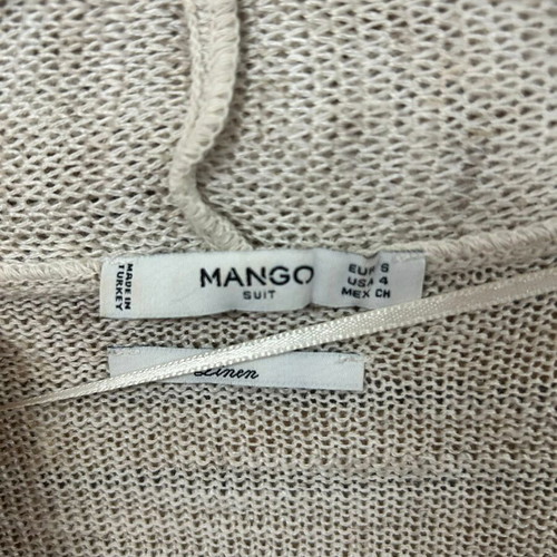Mango Suit beige linen long cardigan, size S
