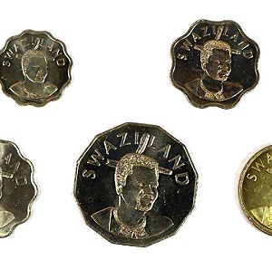 SWAZILAND set 5 νομίσματα UNC