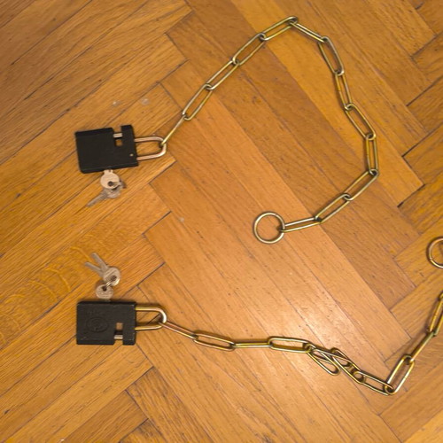 Padlocks with chain set of 2 like new