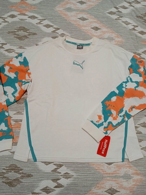 Puma shirt new, thin white with colored details, size 13-14