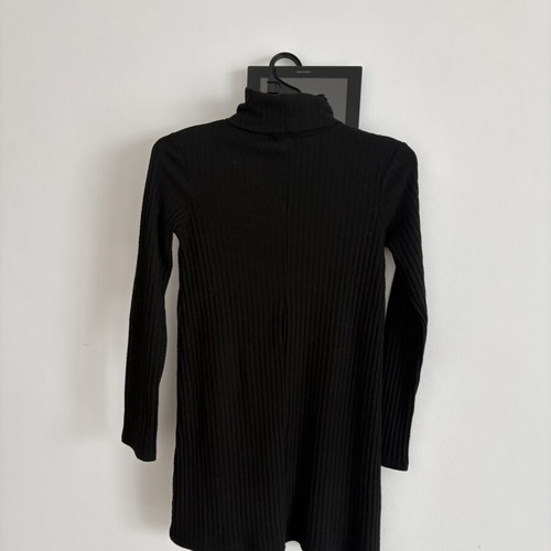 Stradivarius long-sleeve black dress with polo neck
