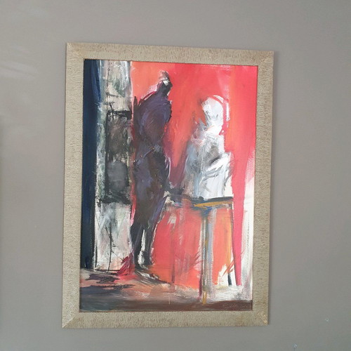 Painting by Eleni Mantzopoulou new, sculpture workshop theme