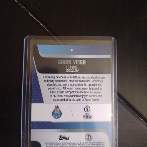 Gabri Veiga 2025-26 Topps UCC Black and White Raindrops Base card like new