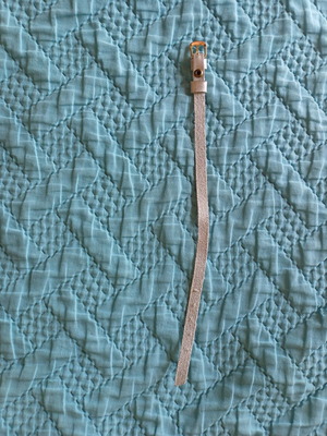 Leather watch strap, grey, size 15-20 cm, width 0.5 cm