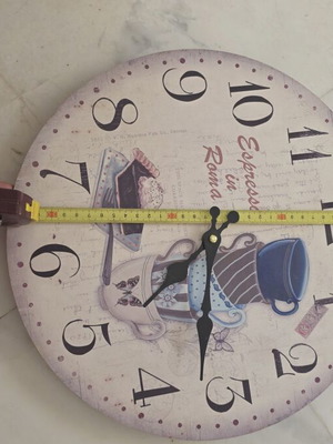 Espresso in Roma Wall Clock like new, wooden decorative analog