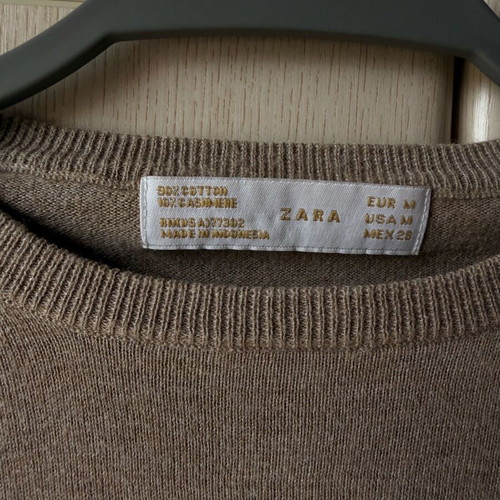 ZARA basic knit top beige-taba size M like new