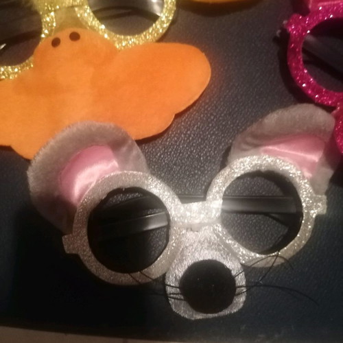 Carnival masks used, pack of 3 (duck, mouse, pig)