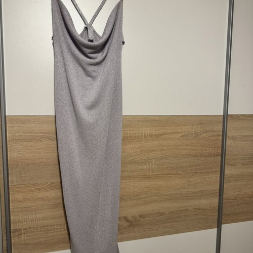 Mango glitter dress like new, grey and silver, size L