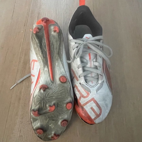 Puma football shoes used, studs, size 37, white orange