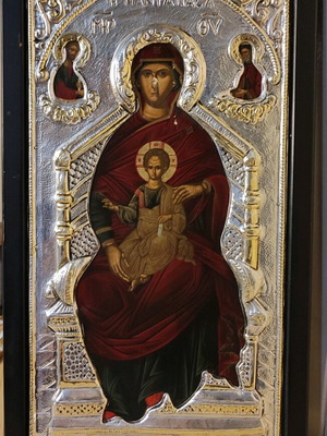Byzantine Icon Pantanassa Silver 950 Like New