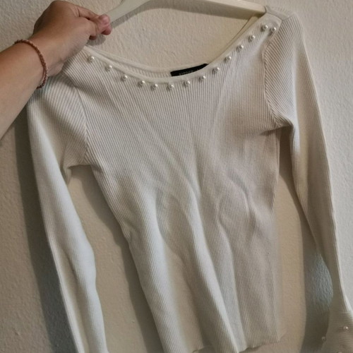White blouse with pearls small used