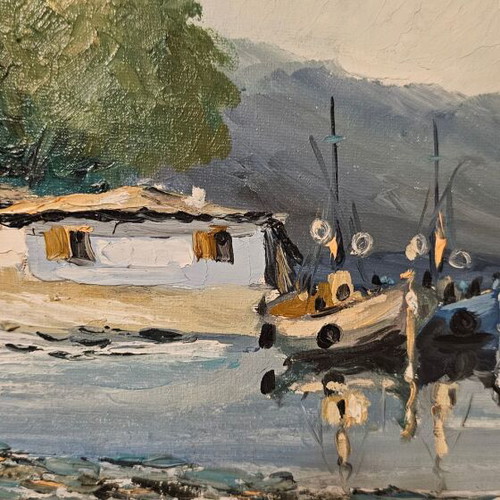 Πίνακας Σεργκενλίδης Κρυωνάς ελαιογραφία σαν καινούργιο σε ξύλινη κορνίζα