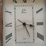 Silver tabletop clock like new with handmade frame
