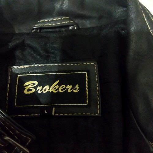 Brokers leather jacket used, black, size L