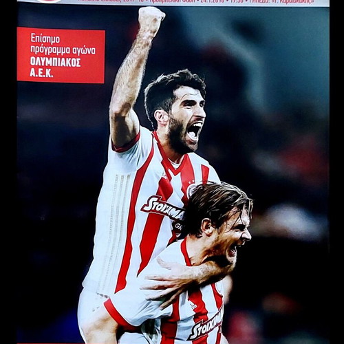 Olympiakos - AEK match programs like new, set of 9