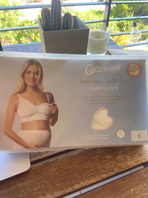 Carriwell GelWire Seamless сутиен за бременност и кърмене с клипсове бял малък 3100