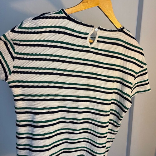 Ottoman striped blouse size M like new, white and multicolor